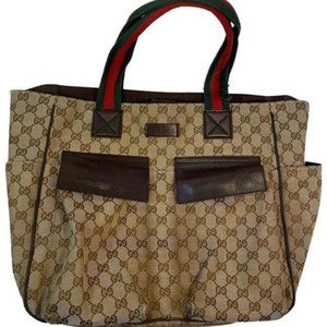 Gucci Bag Monogram Biege / Brown Fabric Tote
